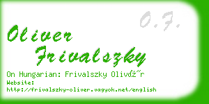 oliver frivalszky business card